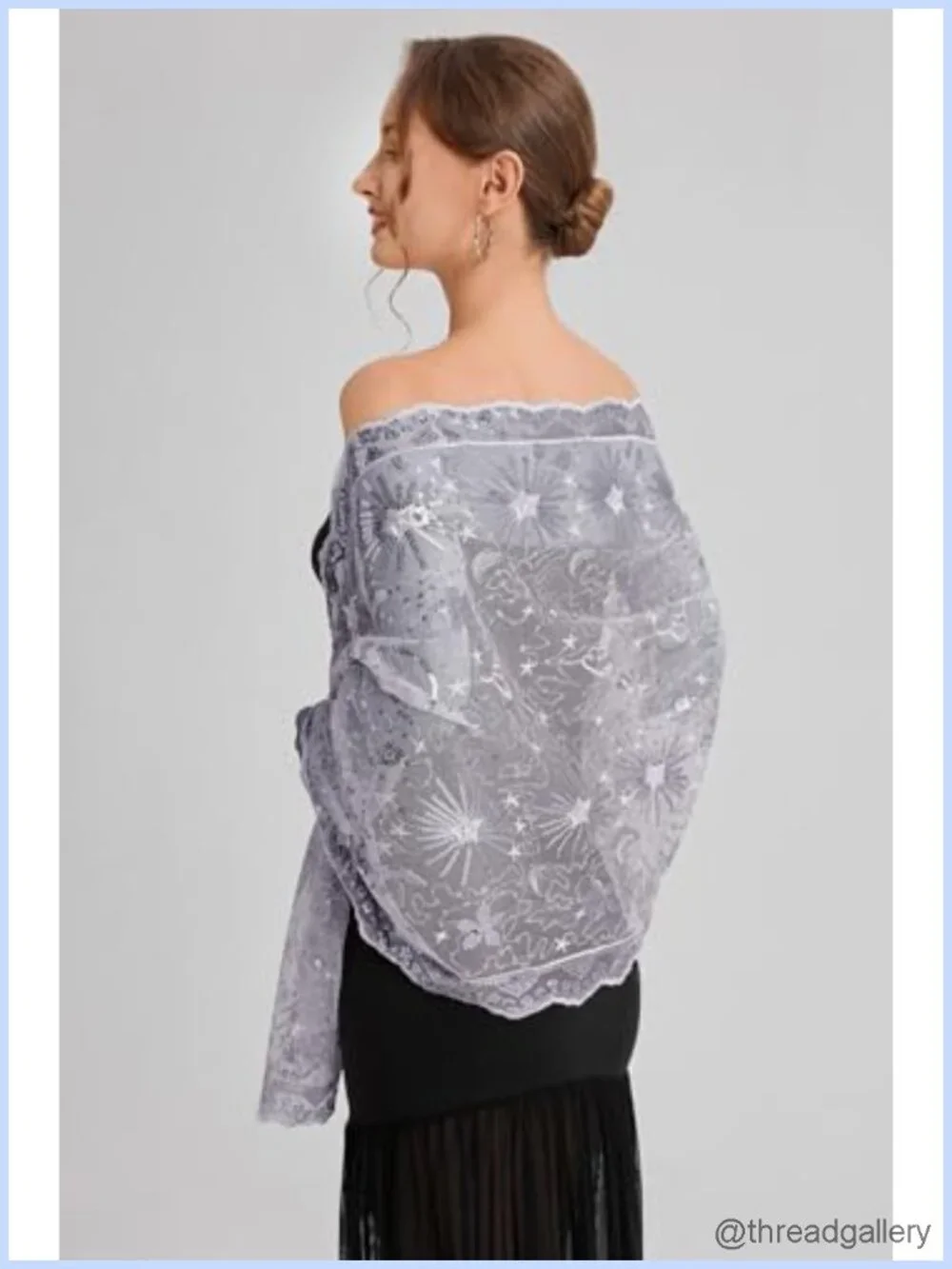 Sequin Fringed Shawl Wrap Evening Cape Women's 1920s Bridal Party Cover Up